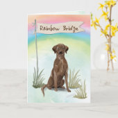 Chocolade Lab Pet Sympathie voor regenboogbrug Kaart (Gele Bloem)