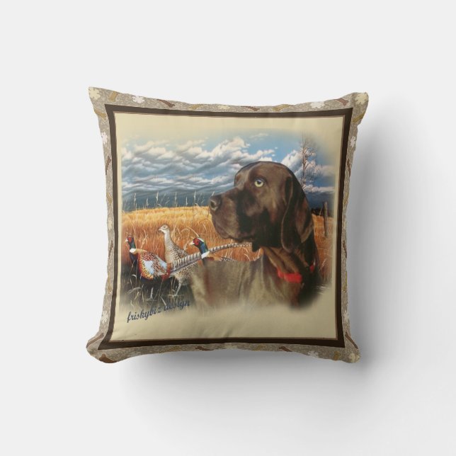 Chocolade Lab Pillow Kussen (Voorkant)