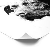 Chocolade Lab Pit Mix Dog in zwart-wit Foto Afdruk (Hoek)