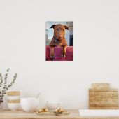 Chocolade Lab Pit Mix Dog Portret Poster (Keuken)
