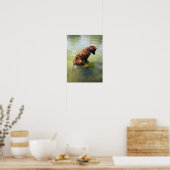 Chocolade Lab Pit Mix Dog Vissen 3 Poster (Keuken)