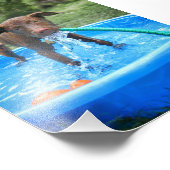 Chocolade Lab Pit Puppy spelen Foto Afdruk (Hoek)