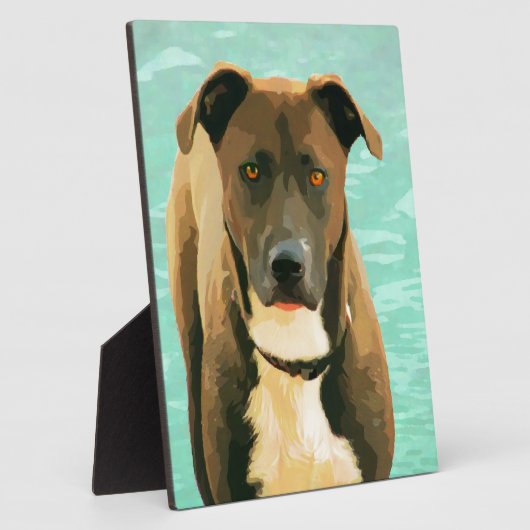 Chocolade Lab Pitbull Mix Pitador Labrabull Fotoplaat (Zijkant)