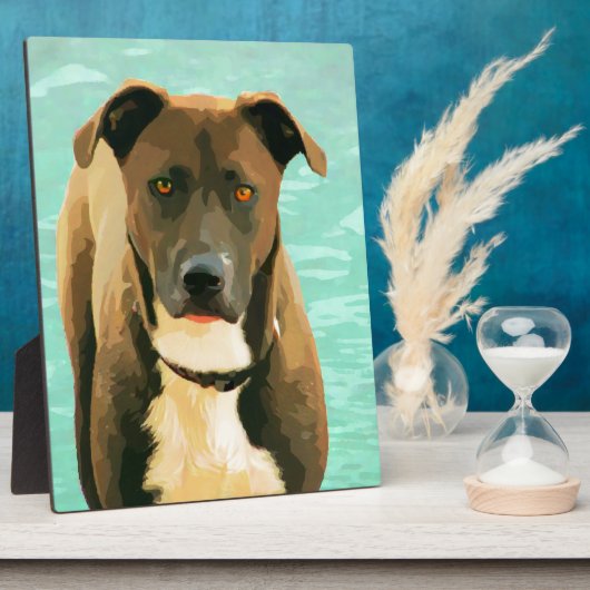 Chocolade Lab Pitbull Mix Pitador Labrabull Fotoplaat (Zijkant)