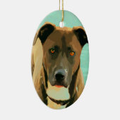 Chocolade Lab Pitbull Mix Pitador Labrabull Keramisch Ornament (Rechts)