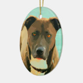 Chocolade Lab Pitbull Mix Pitador Labrabull Keramisch Ornament (Links)