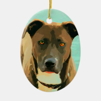 Chocolade Lab Pitbull Mix Pitador Labrabull Keramisch Ornament