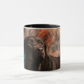 Chocolade Lab Portret op Abstracte Mok (Midden)