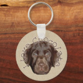 Chocolade Lab Pup Sleutelhanger (Voorkant)