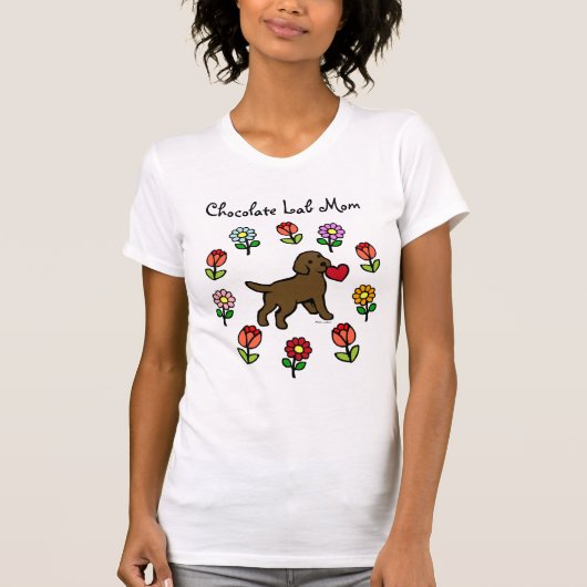 Chocolade Lab Puppy and Red Heart T-shirt (Voorkant)