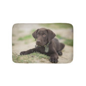 Chocolade Lab Puppy Badmat (Voorkant)