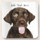 Chocolade Lab Puppy Bier Onderzetter (Voorkant)