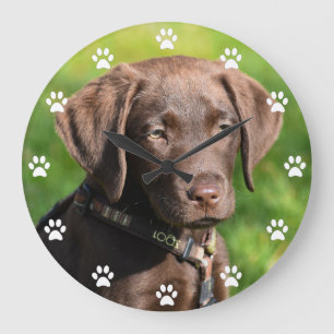 Chocolade Lab Puppy Dog Grote Klok