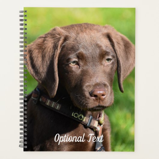 Chocolade Lab Puppy Dog Planner (Voorkant)