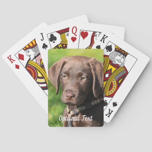 Chocolade Lab Puppy Dog Pokerkaarten (Achterkant)