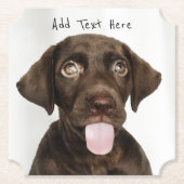 Chocolade Lab Puppy Kartonnen Onderzetters (Voorkant)