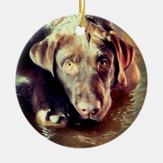 Chocolade Lab Puppy Keramisch Ornament