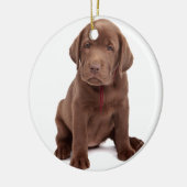 Chocolade Lab Puppy Keramisch Ornament (Links)