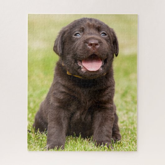 Chocolade Lab Puppy Legpuzzel (Verticaal)