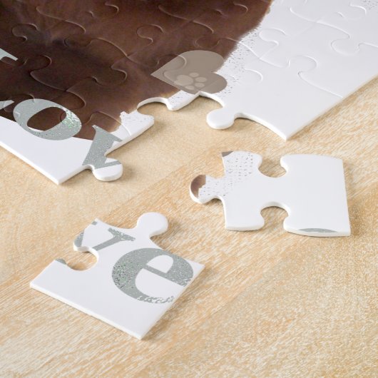 Chocolade Lab Puppy Love Legpuzzel (Zijkant)