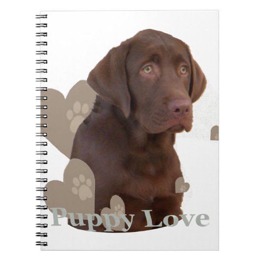 Chocolade Lab Puppy Love Notitieboek (Voorkant)
