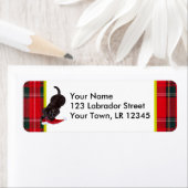 Chocolade Lab Puppy met Santa Hat Kerstmis Etiket (Insitu)