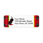 Chocolade Lab Puppy met Santa Hat Kerstmis Etiket (Voorkant)