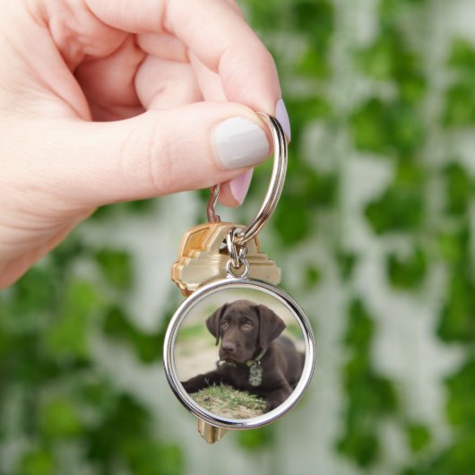Chocolade Lab Puppy Sleutelhanger (Hand)