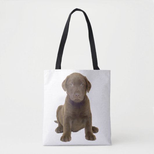 Chocolade Lab Puppy Tote Bag (Voorkant)