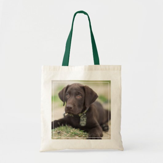 Chocolade Lab Puppy Tote Bag (Voorkant)