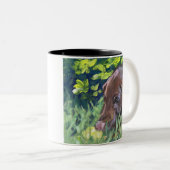 Chocolade Lab Puppy Tweekleurige Koffiemok (Voorkant rechts)