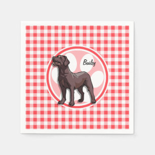 Chocolade Lab; Rode en Witte Gingham Servetten