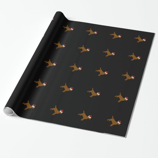 Chocolade Lab Santa Wrapping Paper Cadeaupapier (Uitgerold)