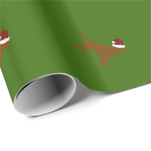 Chocolade Lab Santa Wrapping Paper Cadeaupapier (Rol Hoek)