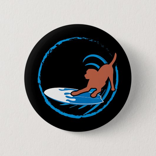 Chocolade Lab Surfen Labrador Retriever Moeder Vad Ronde Button 5,7 Cm (Voorkant)