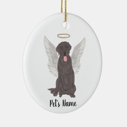 Chocolade Lab Sympathie Memorial Keramisch Ornament (Rechts)