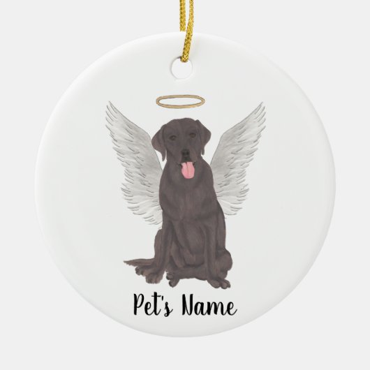 Chocolade Lab Sympathie Memorial Keramisch Ornament (Voorkant)
