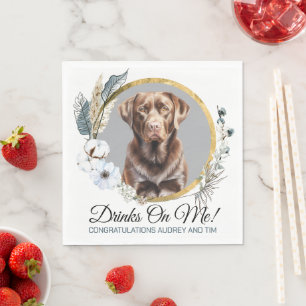 Chocolade Lab Trouwservetten Met Honden Foto Servet