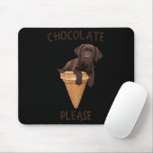 Chocolade Lab Waffle Cone Ice Cream Schattigee Lab Muismat (Met muis)