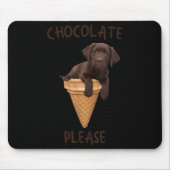 Chocolade Lab Waffle Cone Ice Cream Schattigee Lab Muismat (Voorkant)