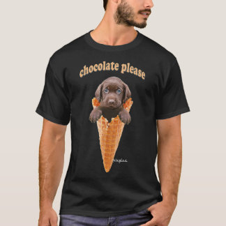 Chocolade Lab Waffle Cone Ice Cute Puppy T-shirt