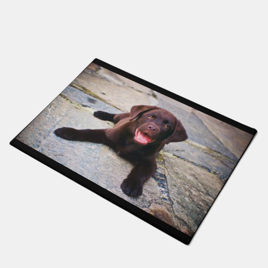 Chocolade-labpuppy Deurmat (Schuin)