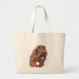 Chocolade Labradoodle #1 Bag Grote Tote Bag