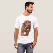 Chocolade Labradoodle #1 Edun Live shirt (Voorkant volledig)
