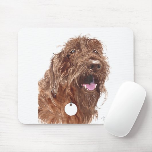 Chocolade Labradoodle #1 Mousepad Muismat (Met muis)