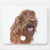 Chocolade Labradoodle #1 Mousepad Muismat (Voorkant)