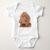 Chocolade Labradoodle #2 Baby Romper (Voorkant)