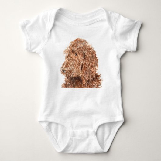 Chocolade Labradoodle #2 Baby Romper (Voorkant)