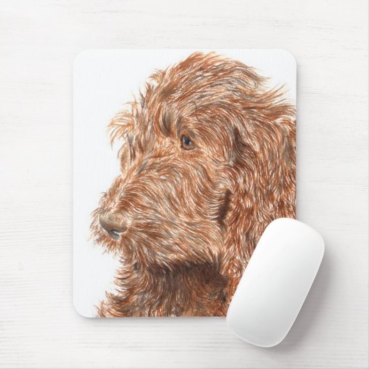 Chocolade Labradoodle #2 Mousepad Muismat (Met muis)