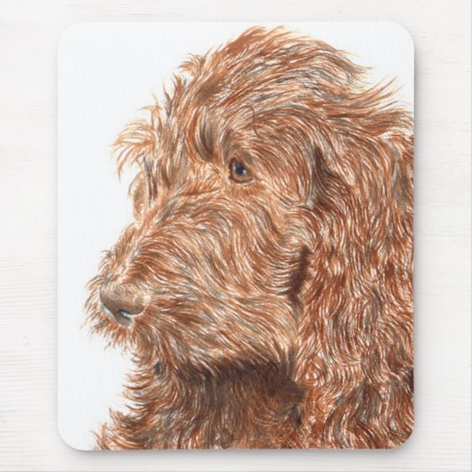 Chocolade Labradoodle #2 Mousepad Muismat (Voorkant)